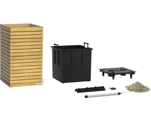 Jardinière en bois avec accessoires