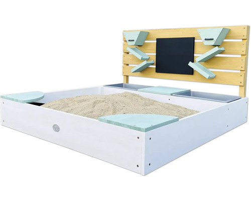 Bac à sable avec gouttière et tableau noir