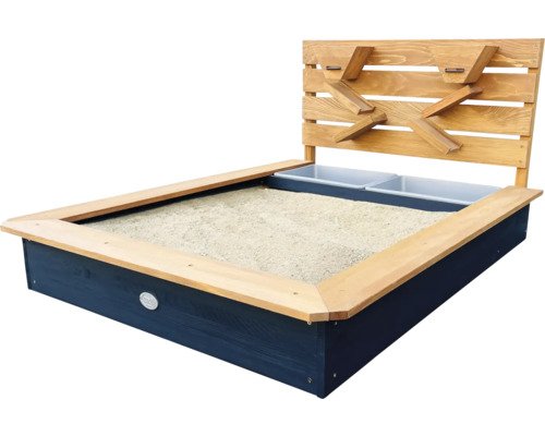 Bac à sable en bois avec roue à eau