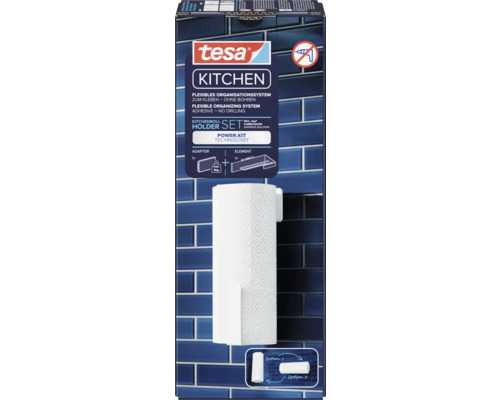 Tesa Küchenrollenhalter Set zur Wandmontage ohne Bohren