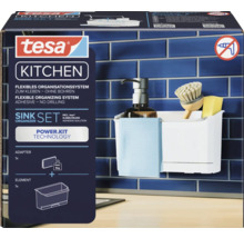 Tesa Küchenspülen-Set mit Organisationssystem zum Kleben ohne Bohren
