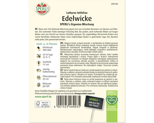 Samenpackung Edelwicke von Sperli