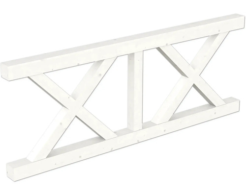 Weiße Holztreppe mit X-förmigem Design