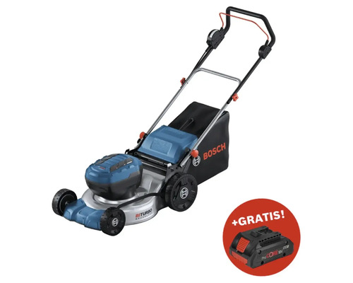 Akku Rasenmäher BOSCH Professional BITURBO GRA 18V2-46 2x18V + GRATIS Zugabeartikel 18V Akku ProCORE18V (4,0Ah)