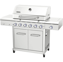 Edelstahl Grillwagen mit sechs Brennern und Stauraum