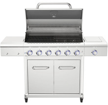 Grill mit offenem Deckel und Bedienknöpfen