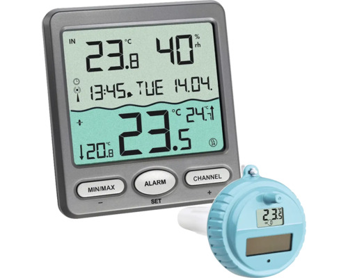 Funk Poolthermometer mit Innen- und Außentemperaturanzeige