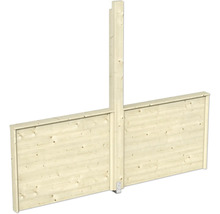 Élément de clôture en bois avec poteau