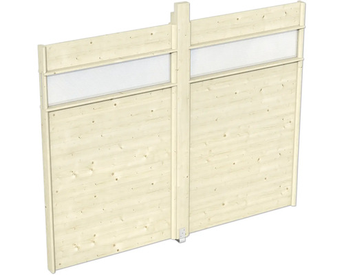 Wand Lichtband SKAN HOLZ Toulouse, 270 x 207 cm, natur Holzzaun mit Sichtschutz aus Kunststoff