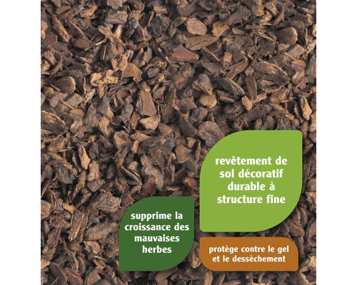 Gros plan d''écorce comme couverture de sol