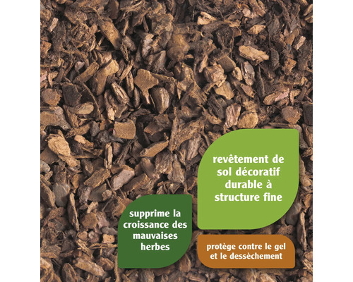 Gros plan de paillis d''écorce comme couverture de sol décorative et durable