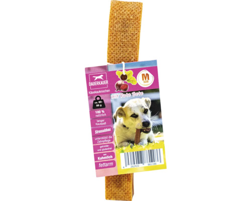 Hundesnack DAUERKAUER Rote Bete Dauerkauer M aus Milch 1 Stück ca. 60-89 g, Zahnpflege, Stressabbau für Hunde, Kauartikel, Käsekauknochen DauerKau Knochen für Hunde mit Roter Bete, mittlere Größe