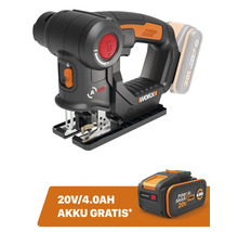 Scie sauteuse sans fil Worx avec batterie de 20 volts et 4,0 ampères-heures