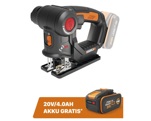 Scie multifonctions sans fil 2-en-1 WORX 20V Axis 100mm WX550.9 + GRATUIT Batterie 20V WA3644 (4,0Ah)