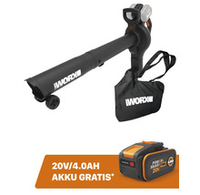 Aspirateur souffleur Worx avec batterie et sac de ramassage
