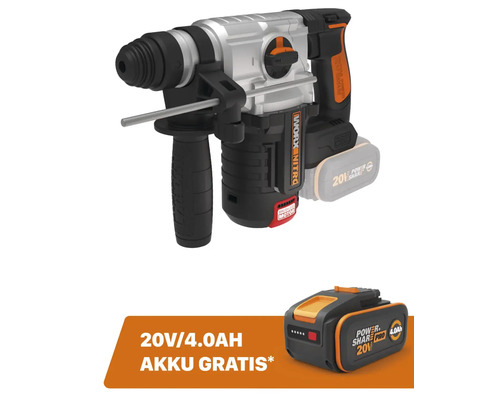 Marteau perforateur sans fil WORX Nitro 20V 2,2 Joules WX380.9, moteur brushless, sans batterie ni chargeur