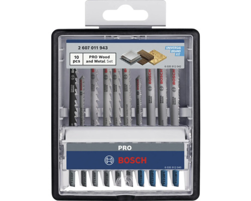 Lames de scie sauteuse Bosch pour bois et métal, lot de 10 pièces