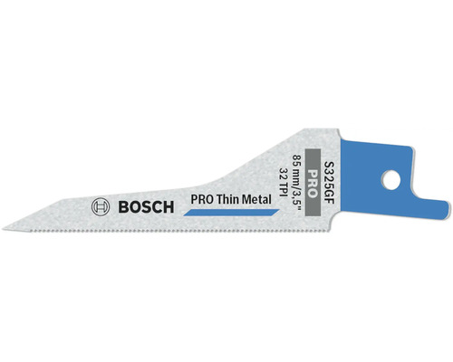 Lame de scie sabre Bosch PRO Thin Metal S325GF, 5 pièces Lame de scie sauteuse Bosch S325GF Pro pour métal fin, longueur 85 mm