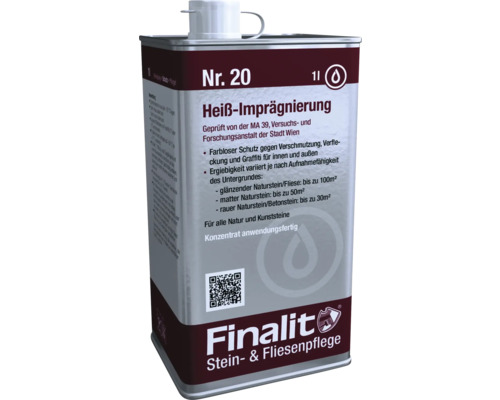 Imprégnation à chaud Finalit n° 20 1 litre Finalit Heissimprägnierung n° 20, 1 litre, pour pierres naturelles et artificielles