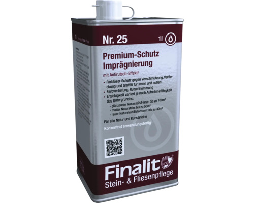 Imprégnation de protection Premium Finalit n° 25 1 litre Finalit Premium-Schutz Imprégnation pour la protection des surfaces en pierre et en carrelage