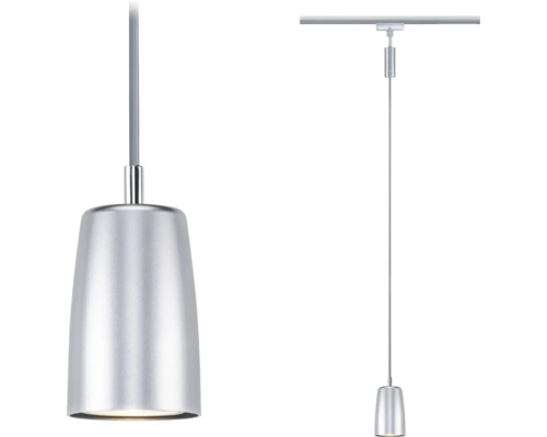 Suspension Paulmann URail à intensité lumineuse variable Cover chrome/mat 230V Suspension argentée avec suspension par câble