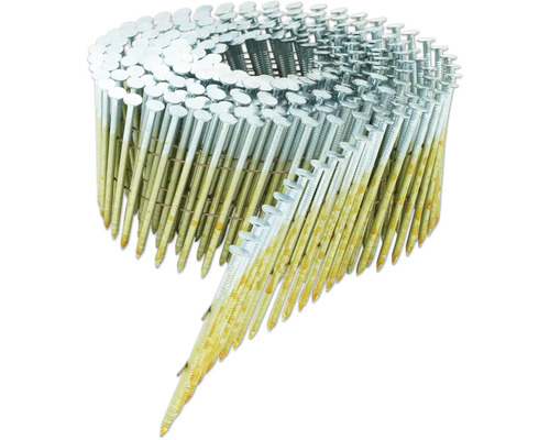 Clous sertis sur fil métallique pour utilisation dans les cloueurs pneumatiques