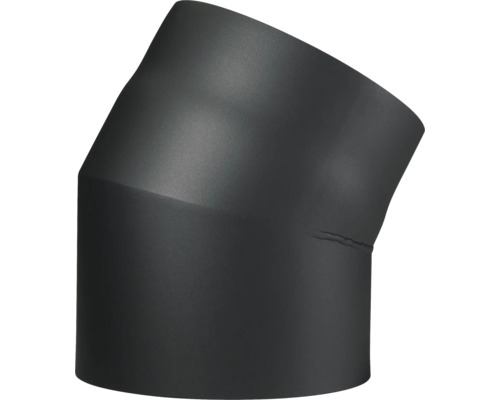Primus Doppelwandiger Bogen 30° ohne Tür Ø 150 mm Stahlblech isoliert schwarz Ofenrohrbogen mit 45 Grad Winkel