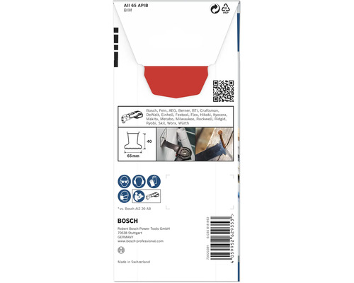 Emballage d''une lame de scie plongeante Bosch