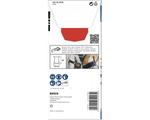 Emballage d''une lame de scie plongeante Bosch AIZ 32 APIT BIM