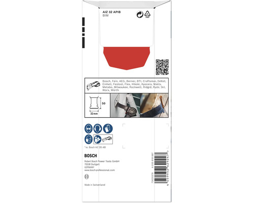 Emballage d''une lame de scie plongeante Bosch AIZ 32 APIB BIM
