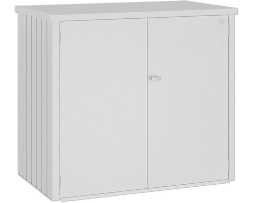 Mülltonnenbox Biohort Alex Duo 148 x 88 x 129 cm silber-metallic Metall Gartenschrank mit Doppeltür