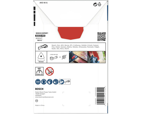 Emballage de la feuille abrasive Bosch Expert Bosch Pro AVZ 93 G