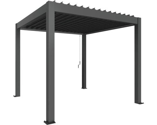 Pergola autoportante avec toit à lamelles en métal