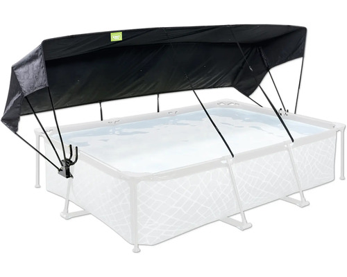 Voile d'ombrage pour piscine EXIT carré 300x200 cm noir Piscine avec auvent noir