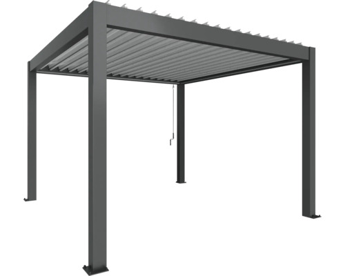 Pergola autoportante avec toit à lamelles