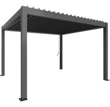 Pergola Biohort 4x3,5 inkl. beweglichen, isolierten Lamellendach für geringere Geräuschentwicklung und Wärmeabstrahlung 404,5 x 367,5 cm dunkelgrau-metallic