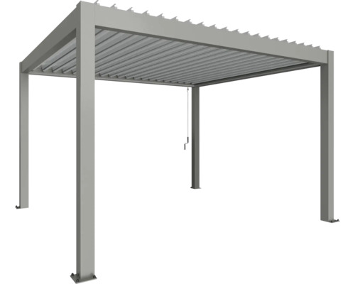 Pergola autoportante avec toit à lamelles en métal