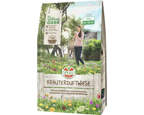 Paquet de graines de prairie parfumée aux herbes de Sperli, adapté à une surface de 25 à 30 mètres carrés