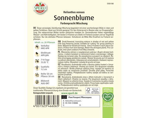 Samenpackung Sonnenblume Farbenpracht Mischung