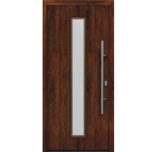 Holztür mit Glaseinsatz und Metallgriff