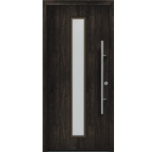 Holzhaustür mit Glaseinsatz und Griff