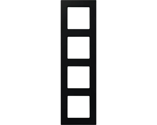 Cache de recouvrement Jung A 5584 BF SWM 4 fois noir graphite/mat série A550 Bloc-porte intérieure noir avec quatre ouvertures de lumière