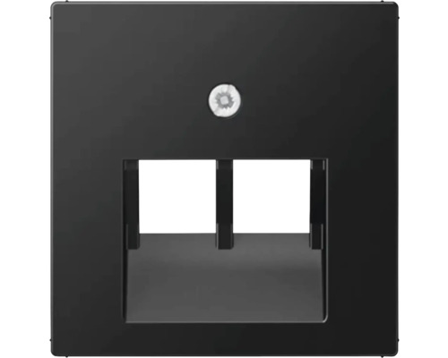 Jung A 569-2 BFPLUA SWM Abdeckung IAE/UAE 2-fach graphitschwarz/matt Serie A550 Doppelsteckdoseneinsatz mit Rahmen