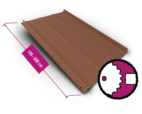Tôle trapézoïdale d''une longueur de 100 à 600 cm