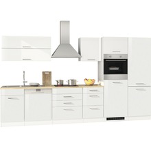 Cuisine complète Held Möbel avec appareils Mailand 360 cm blanc haute brillance démontée variante réversible 631.1.6210