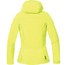 Veste softshell jaune pour femme avec capuche vue de derrière