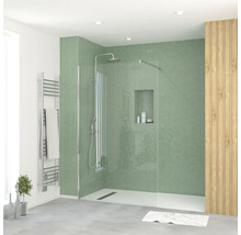 Paroi de douche à l'italienne avec Aurlane Essential 120 x 195 cm profilé chrome verre transparent réversible