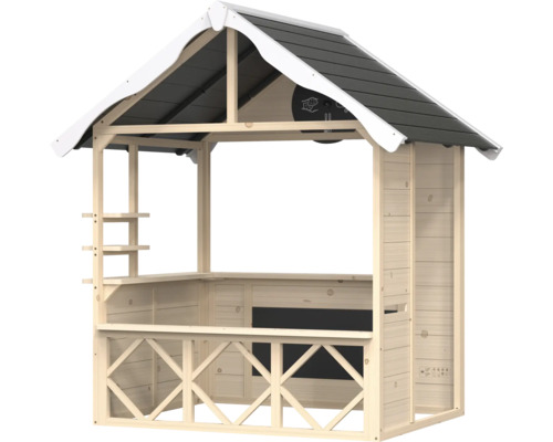 Maisonnette en bois avec comptoir et toit