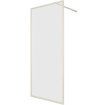 Paroi de douche à l'italienne Aurlane Golden Edge 90 x 200 cm profilé doré verre transparent réversible
