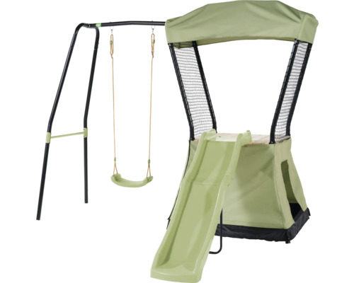Spielplatz mit Schaukel und Rutsche für Kinder